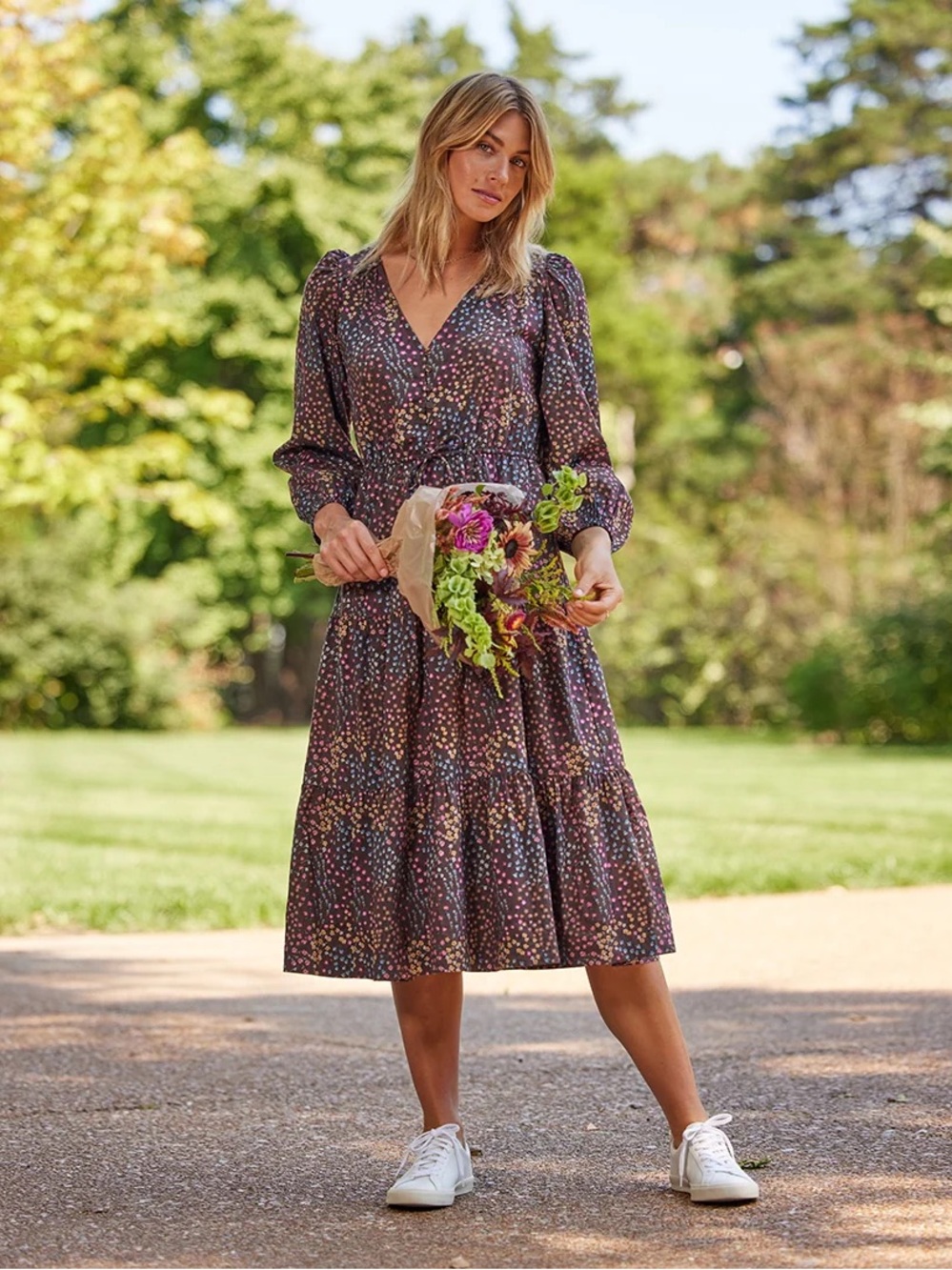 Summersalt The Countryside Poplin Button Down Midi Dress